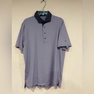 Greyson Navy and White Striped Polo Shirt